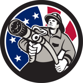 Retro Illustration Of American Firefighter Sticker