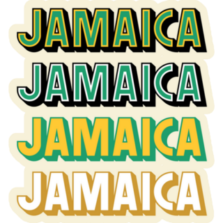 Retro Jamaica Lettering Sticker