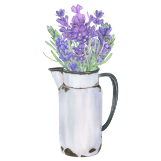 Retro Lavender Vase Sticker
