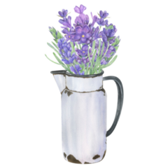 Retro Lavender Vase Sticker