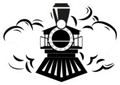 Retro Locomotive Outline Illustration Sticker
