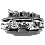 Retro Mels Diner 1950s Illustration Sticker