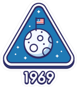 Retro Moon Landing Triangle Sticker
