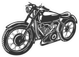 Retro Motorcycle Sticker