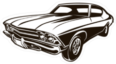 Retro Muscle Car Illustration Sticker