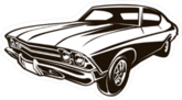 Retro Muscle Car Illustration Sticker