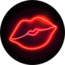 Retro Neon Lips Sticker