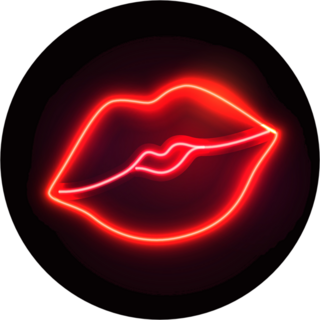 Retro Neon Lips Sticker