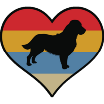 Retro Newfie Heart Sticker