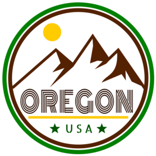 Retro Oregon Badge With Mountains Sticker