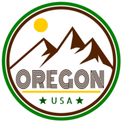 Retro Oregon Badge With Mountains Sticker