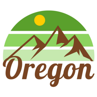 Retro Oregon Label With Mountains Sticker