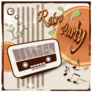 Retro Party Background With Old Radio - 50s Sticker