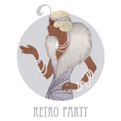 Retro Party Fashion 1920s Glamour Sticker