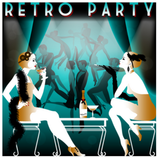 Retro Party Invitation Card Art Deco 1920s Sticker