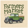 Retro Pickup Truck Farmers Market Sticker