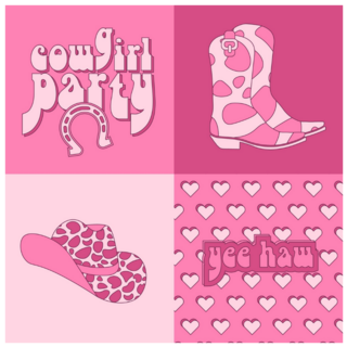 Retro Pink Cowgirl Square Sticker
