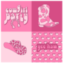 Retro Pink Cowgirl Square Sticker