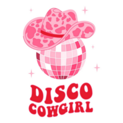 Retro Pink Disco Cowgirl Sticker