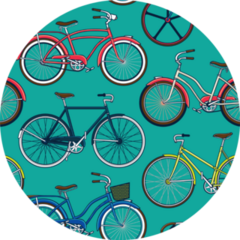 Retro Pop And Vintage Bicycle Blue Pattern Sticker