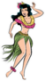 Retro Pop Art Hawaiian Hula Girl Dancing Sticker
