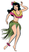 Retro Pop Art Hawaiian Hula Girl Dancing Sticker