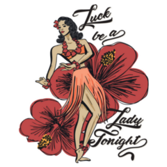 Retro Pop Art Hawaiian Hula Girl On Flowers Sticker 