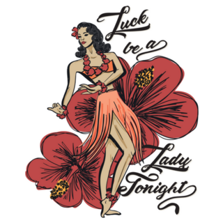 Retro Pop Art Hawaiian Hula Girl On Flowers Sticker 