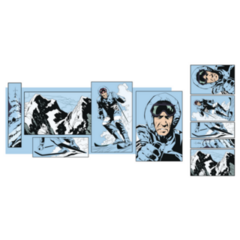 Retro Pop Art People Skiing Sticker