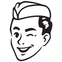 Retro Portrait Classic 50s Soda Fountain Sticker