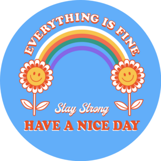 Retro Positive Summer Flower Lettering Sticker