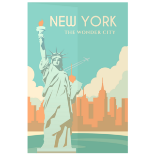 Retro Poster Art New York Statue Of Liberty Sticker