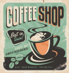 Retro Poster For Coffee Shop Sticker