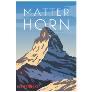 Retro Poster Matterhorn Switzerland Sticker