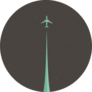 Retro Poster With Airplane And Airplane Stream Sticker