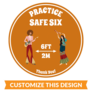 Retro Practice Safe Six Customizable Floor Sticker