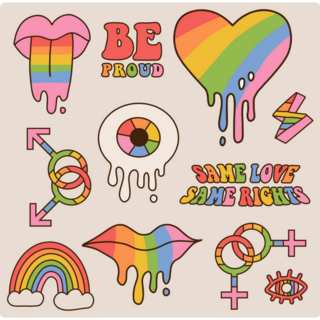 Retro Pride Sticker Sheet