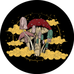 Retro Psychedelic Mushroom Illustration Sticker