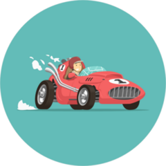 Retro Race Driver Sticker