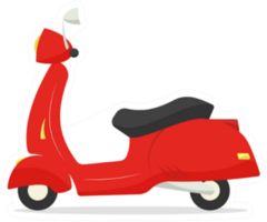 Retro Red Electric Scooter Sticker