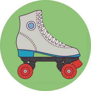 Retro Roller Skates Illustration Sticker