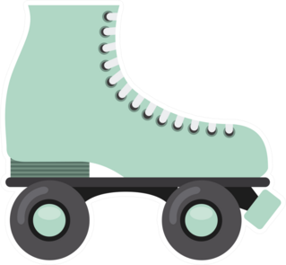 Retro Rollerblade Sticker
