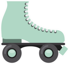 Retro Rollerblade Sticker