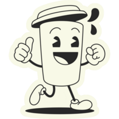 Retro Running Coffee Sticker