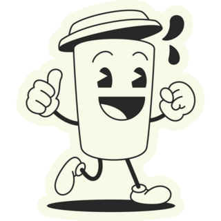 Retro Running Coffee Sticker
