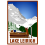 Retro Ski Poster Lake Leirigh Sticker
