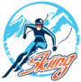 Retro Skiing Badge Sticker
