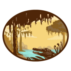 Retro Style Bayou Alligator Sticker