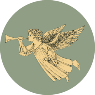 Retro Style Christmas Angel Sticker