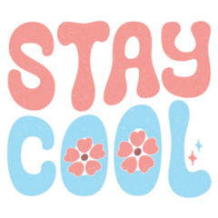 Retro Summer Lake Lettering Stay Cool Sticker